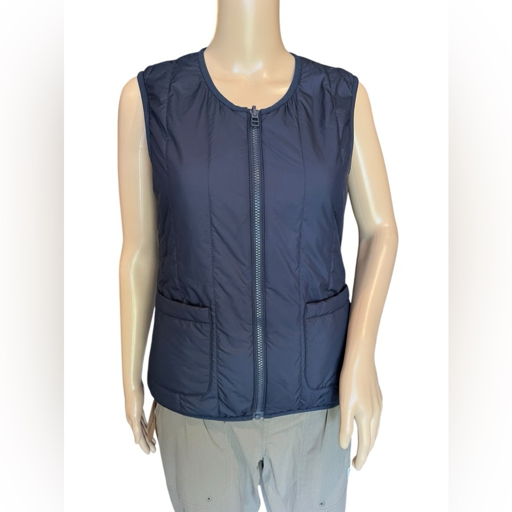 TORY BURCH SPORT 2 IN 1 JACKET & VEST Womens Hooded Convertible Navy Blue S - Picture 7 of 14